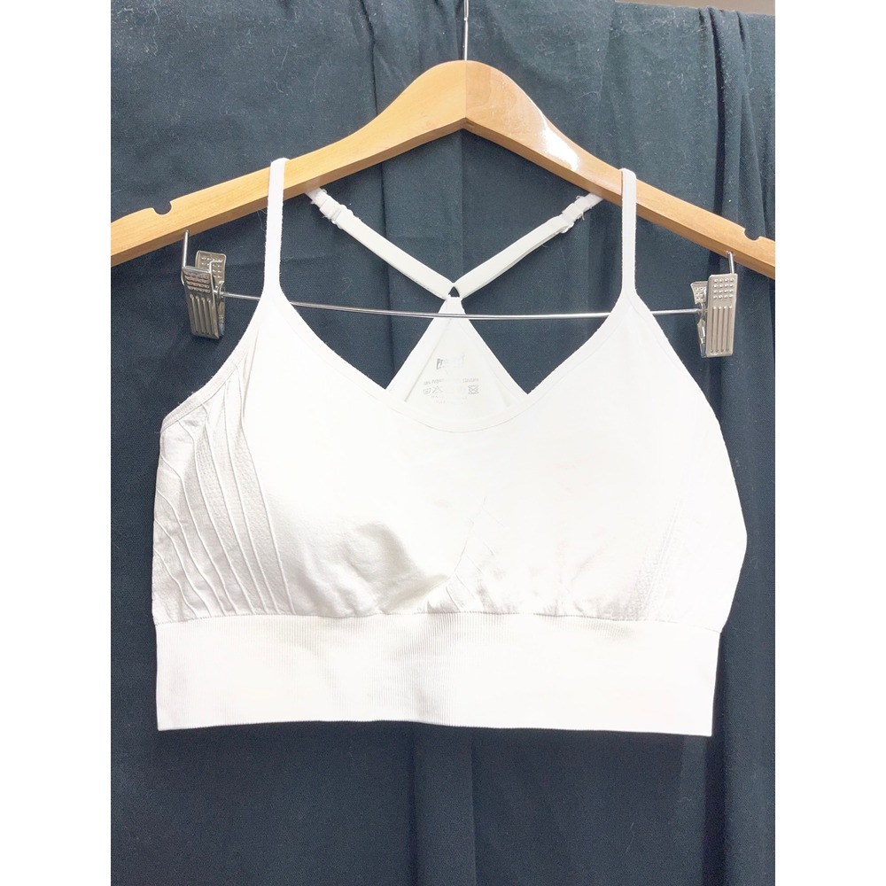 Pro-Fit Seamless White Sports Bra Adjustable Straps Racerback XL 0679002